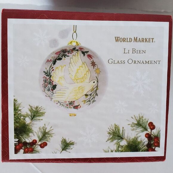 Christmas Ornament Glass Li Bien "Peace on Earth" Dove 2024 Hand-Painted Collect - Picture 2 of 8